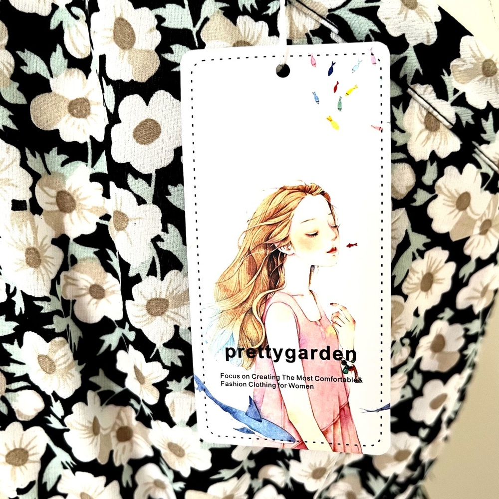 NEW pretty garden one-shoulder tiered ruffle dress - Picture 4 of 10